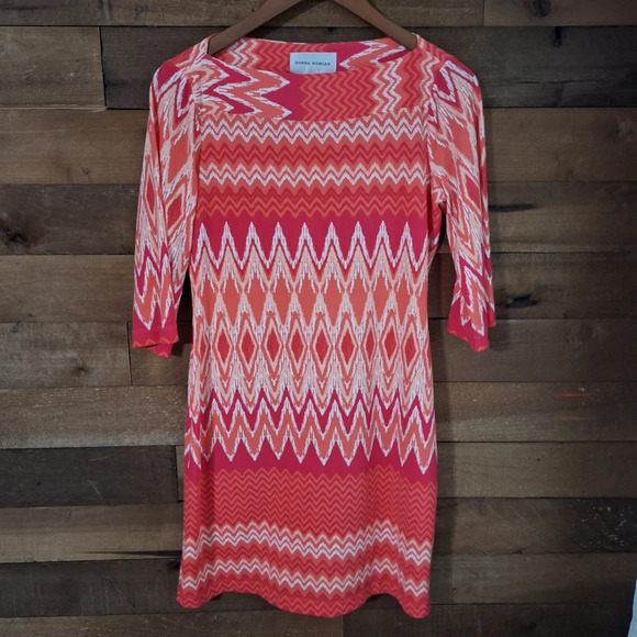 DONNA MORGAN Cheveon Print Dress SZ 6 - Picture 1 of 7